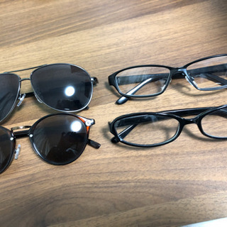 サングラス、伊達メガネ 美品4セット