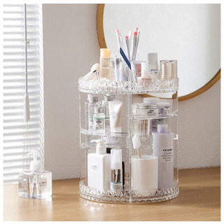 【譲ります】【未使用品】透明アクリル回転式コスメ収納の画像