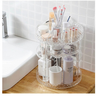 【譲ります】【未使用品】透明アクリル回転式コスメ収納の画像