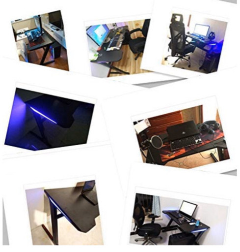 【新品 未使用】幅100cmゲーミングデスク パソコンデスク PCデスク カーボン天板