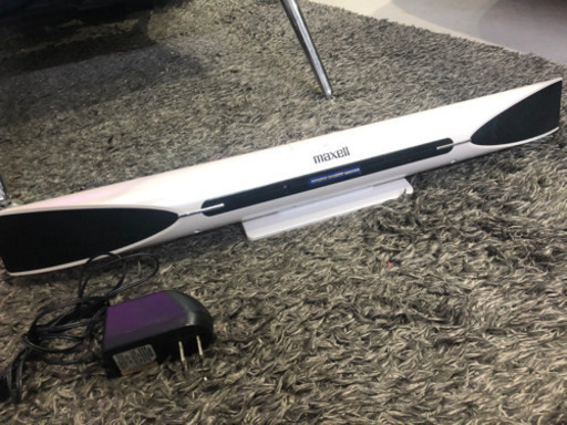 【美品】maxell製 アクティブスピーカー　サウンドバー iPhoneコネクタ付き