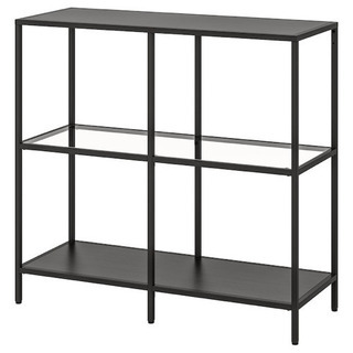 IKEA  シェルフユニット, ブラックブラウン, ガラス, 1...