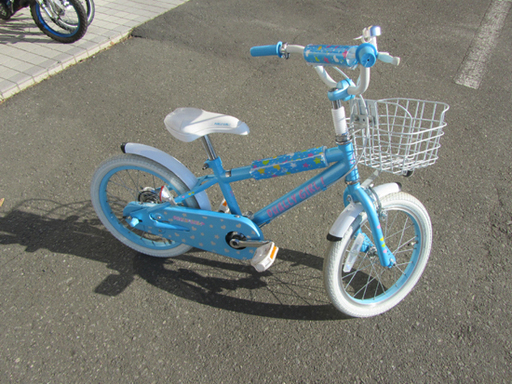 子供用自転車 16インチ カゴ付き 水色＆白 ☆ PayPay(ペイペイ)決済可能 ☆ 札幌市 北区 屯田