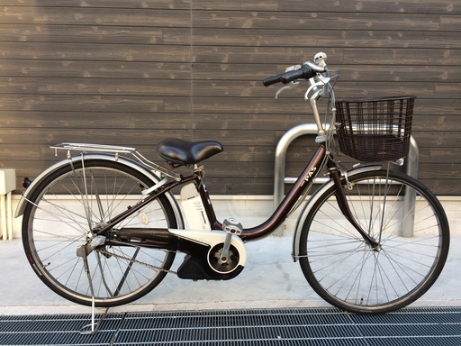 地域限定送料無料　ヤマハ　パス　リチウム　26インチ　茶色　アシスタ　ビビ　神戸市　電動自転車