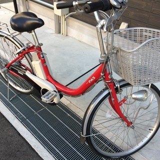地域限定　ヤマハ　パス　リチウム　24インチ　6AH　赤　アシスタ　ビビ　神戸市　電動自転車 の画像
