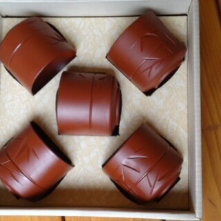 新品　常滑焼　湯呑み　湯のみ　5個セット　レンガ色