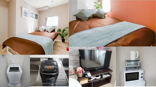 追加値下げ4/18❗️ ★民泊に、新生活に★　激安！使用半年のDベッド、家具家電(美品)　丸ごと譲渡します