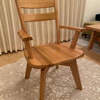 【送料込み】ユートップ タモ天然木 回転式 ダイニングチェア 2脚セット ユートップ】回転式ダイニングチェア2脚セット 天然木タモ無垢材