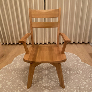 ユートップ】回転式ダイニングチェア2脚セット 天然木タモ無垢材