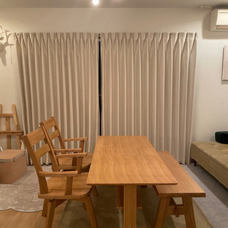 ユートップ】回転式ダイニングチェア2脚セット 天然木タモ無垢材