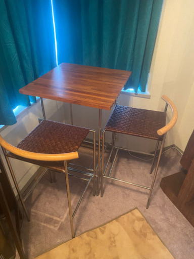 テーブル　イス　セット　チーク無垢