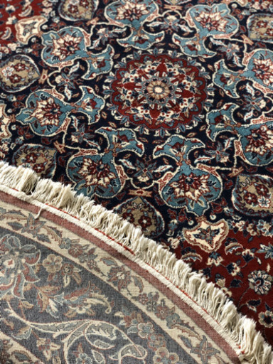 イラン製 ウィルトン織 アクリル 円形 250cm 赤