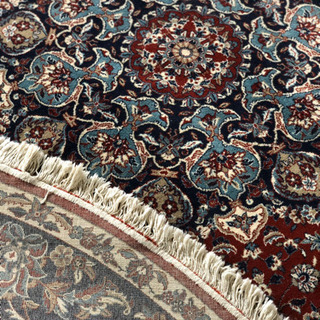 イラン製 ウィルトン織 アクリル 円形 250cm 赤の画像