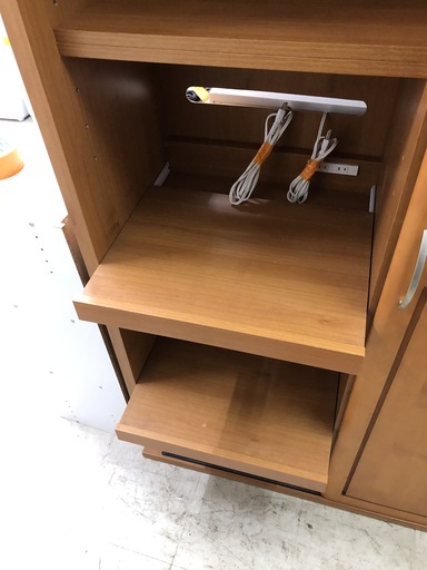 【リサイクルショップどりーむ荒田店】1829　食器棚　木目調　ブラウンカラー