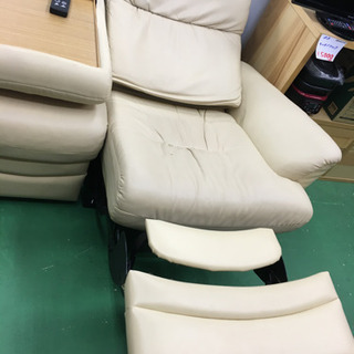 SC0234 合皮製　三人掛け電動リクライニングソファ　