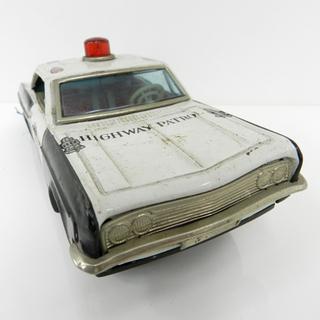 当時物 バンダイ ブリキ ハンドル リモコン シボレー パトカー 動作パーツ欠品 ジャンク品 5760 ☆ 札幌市 北区 屯田の画像