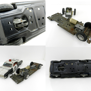 当時物 バンダイ ブリキ ハンドル リモコン シボレー パトカー 動作パーツ欠品 ジャンク品 5760 ☆ 札幌市 北区 屯田の画像