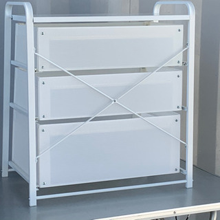 格安で！イケア チェスト◇ローテ◇3段◇ホワイト◇引き出しレールの画像