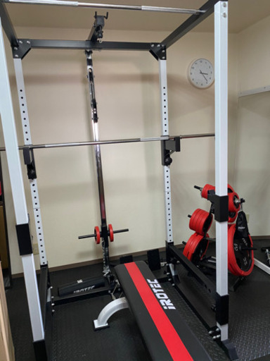 【運動不足に！】ウエイト器具 全身鏡3枚付き