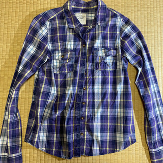 NET紫色チェック柄シャツ