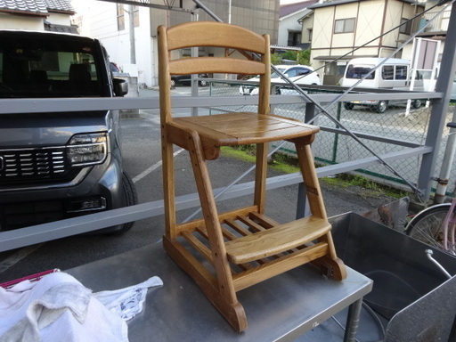 【お買い上げありがとうございました】学習イス 木製 学習チェア キャスター付き 座面高さ調節可能