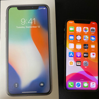 iPhoneX シルバー64GB   美品　箱付き