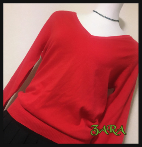 ご購入者様決定［ZARA］ニット 赤  鮮やか(*´꒳｀*)