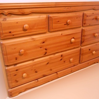 カントリー調 チェスト R0020：カントリー調パイン材のチェストがモザイクタイルで大変身