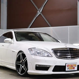【車検２年付】 メルセデス・ベンツ S500ロング 黒革シート/...