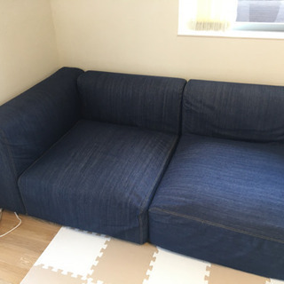 無印良品 ユニットソファ小×2連結 無印良品「ユニットソファ（小）」 2台セット 無印 ソファ オットマン