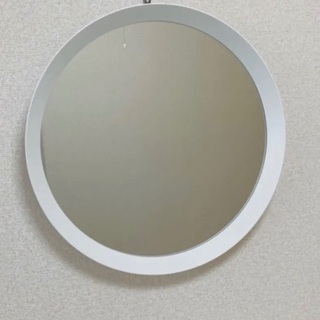IKEA ミラー　鏡　円形　ランゲスンド　ホワイト