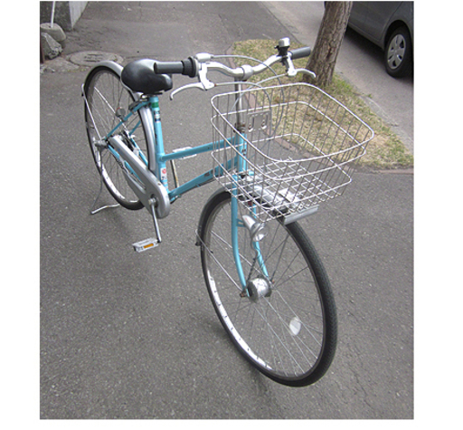 札幌【27インチ シティサイクル 内装3段変速】オートライト 鍵付き カギ付き ライトブルー 水色 ママチャリ 自転車 本郷通店