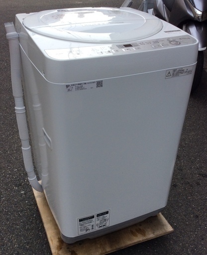 【RKGSE-235-1】特価！シャープ/SHARP/6kg/全自動洗濯機/ES-GE6B-W/中古/2018年製/当社より近隣地域無料配達