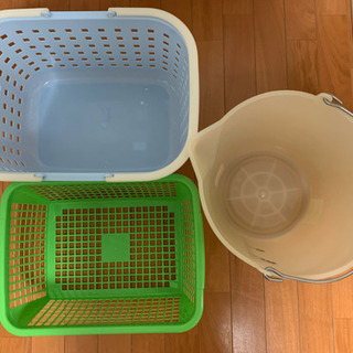 【中古0円】洗濯カゴ / 洗濯バケツ/ 3種類 の画像