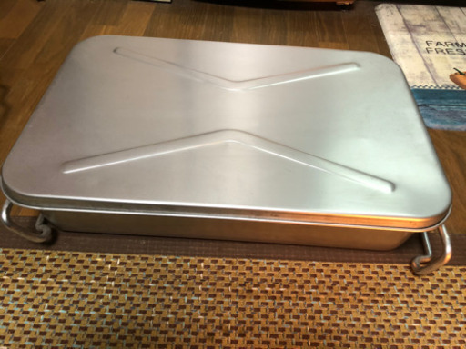 値下　特大アルミトレイ　アルミコンテナ　特大アルミバット　3個セット　蓋付