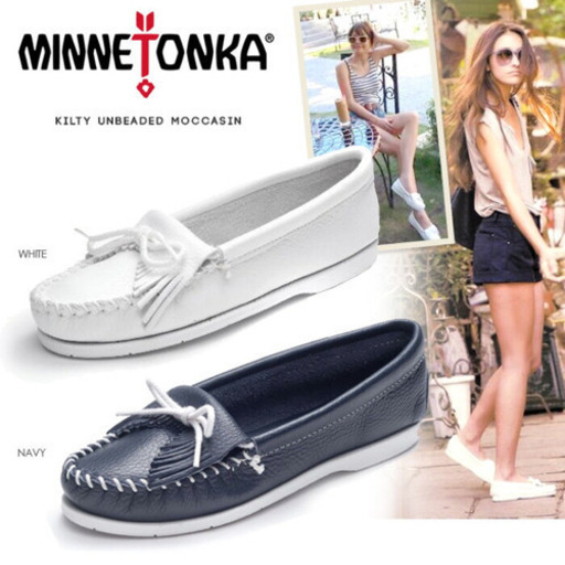 【新品未使用✨】ミネトンカ MINNETONKA 白モカシン キルティー②
