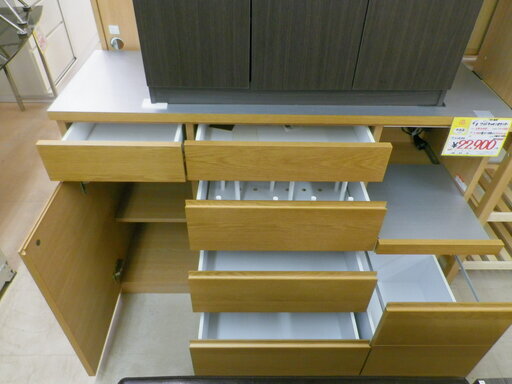 福岡 リサイクルショップ 河口家具　大川家具　キッチンカウンター　キッチンボード　オーク材　スチーム対応　