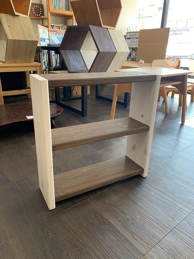 木製ラック（白/茶）小物収納 ディスプレイ収納棚