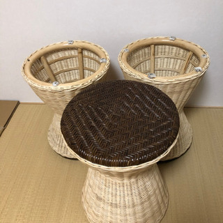 アジアン風 スツール(ラタン)の画像