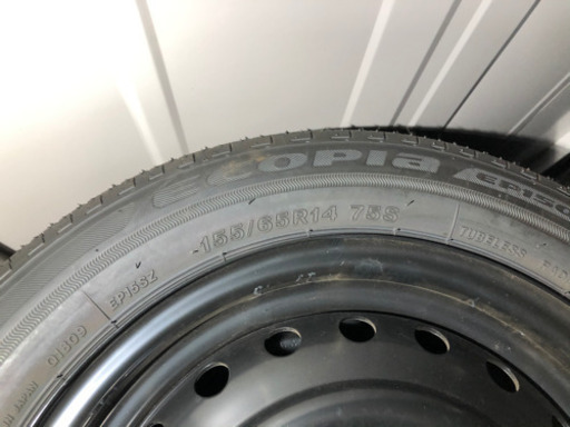大幅値下げ！新車外し　2019年製ブリヂストン エコピア155/65R14 ダイハツ純正スチールホイール　4本セット