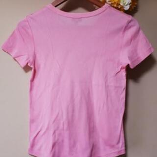 急募🔊◀️ヒューゴ・ボス▶️ピンク 無地 丸襟 汚れあり👕Sの画像