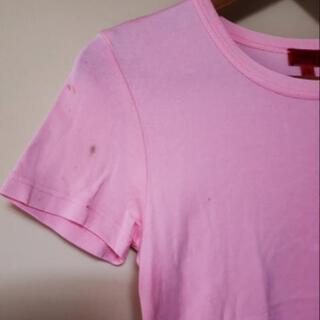 急募🔊◀️ヒューゴ・ボス▶️ピンク 無地 丸襟 汚れあり👕Sの画像
