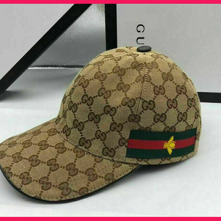 ┣¨期間限定！グッチ GUCCI 元箱＆タグ付き帽子 新品 カーキ色 ベースボール キャップ  シェリー メンズ レディース