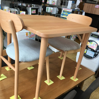 美品 北欧Style タモ材 ダイニング3点セット デザイナーズ...