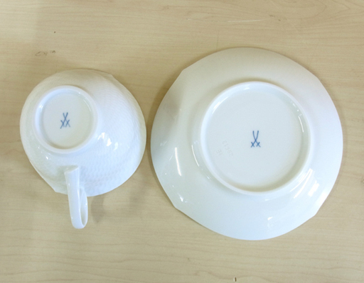 マイセン MEISSEN 波の戯れ ホワイト ティーカップ＆ソーサー セット 南12条店 