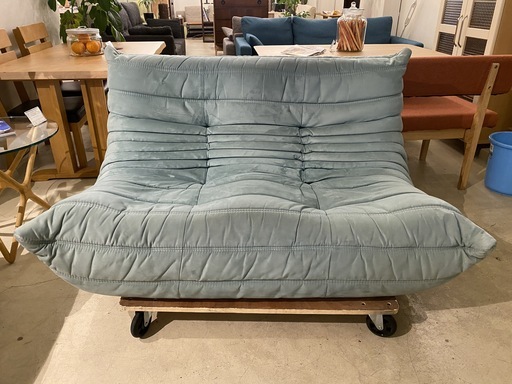 ligne roset リーン・ロゼ TOGO トーゴ ソファ 2シーター グリーン 中古品