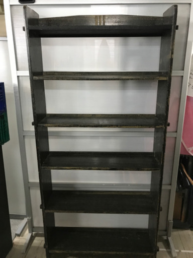 JF00269 ビンテージ 大型クサビ本棚　シェルフ（アンティーク　古道具