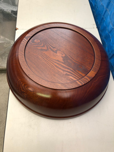 こねばち(新古品)..漆器、天然木(くり抜き)60x16センチ漆塗インテリア可