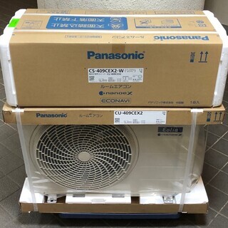 最安値　未開封新品 19年製 パナソニック 大型 ルームエアコン CS-409CEX2-W 4.0kw 冷房11～17畳 暖房11～14畳 単相200V クリスタルホワイト エオリアEXシリーズ