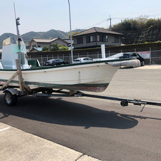 ヤンマー 和船40馬力船外機　車とトレーラー付の画像